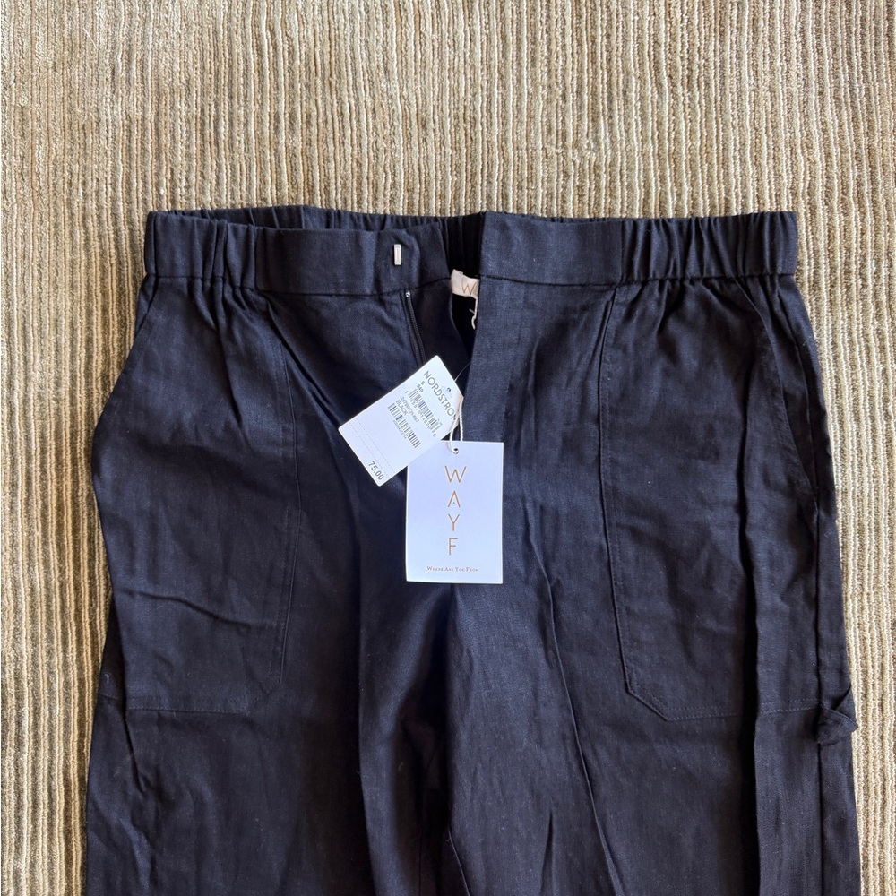 WAYF Black Linen Blend Pants - NWT